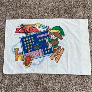 Vintage 1988 Nintendo Zelda Super Mario Bros Pillowcase Double Sided NES Retro